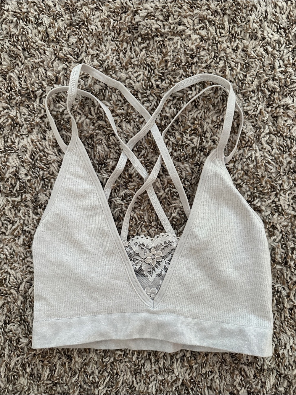 NWOT Anthropologie XXS/XS Lace-Ribbed Bralette